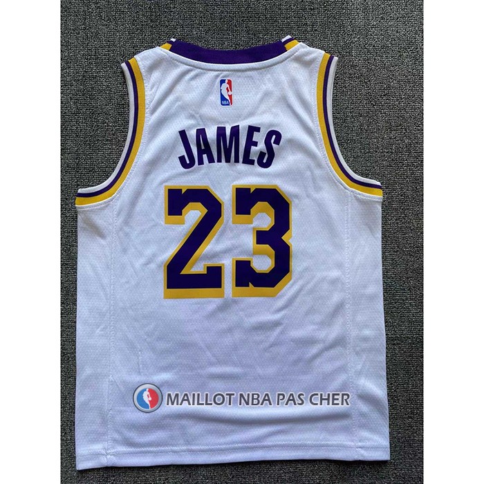 Maillot Enfant Los Angeles Lakers LeBron James NO 23 Association 2022-23 Blanc